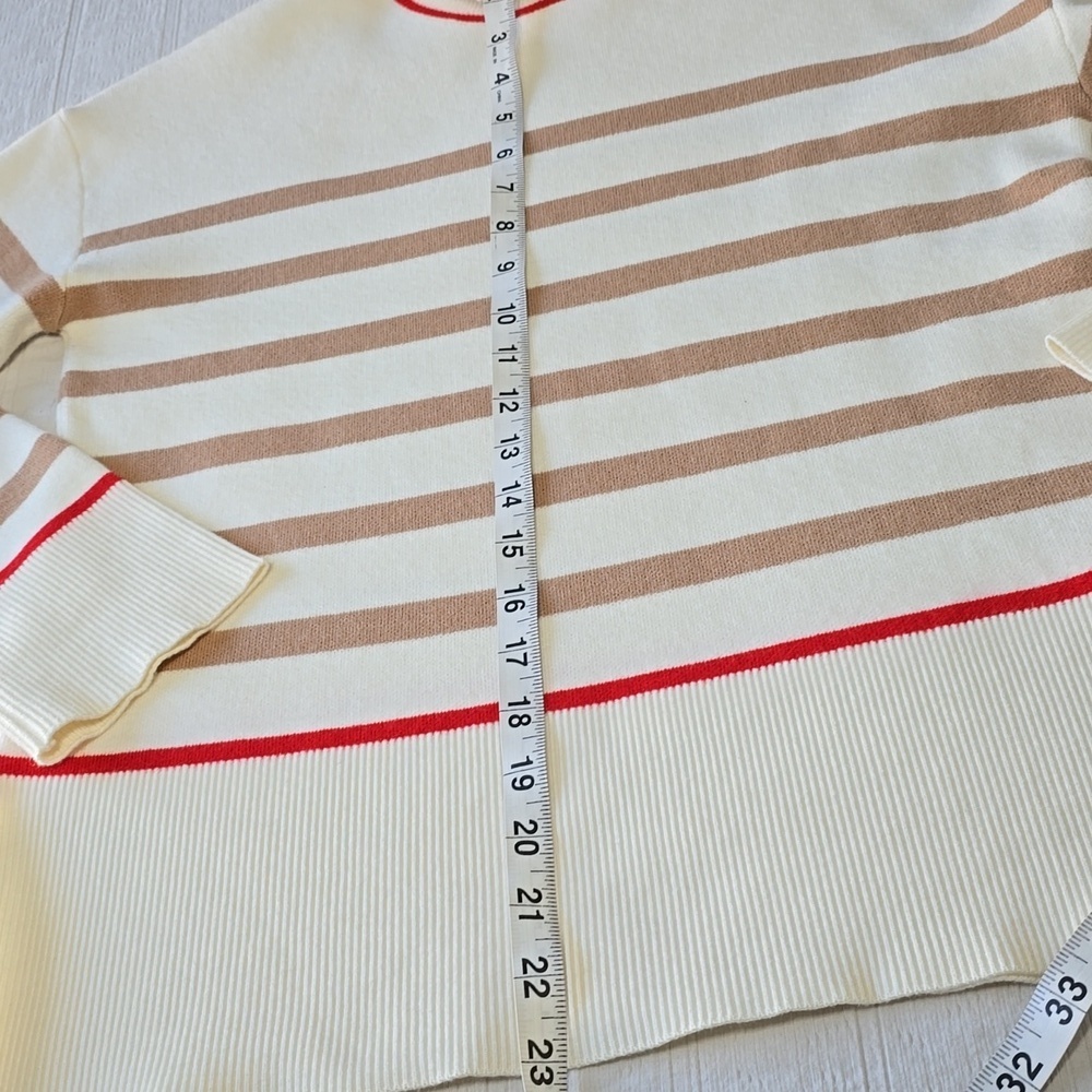 Tahari Striped Mock Neck Sweater 3/4 Sleeves Women' Size XS - Picture 5 of 15
